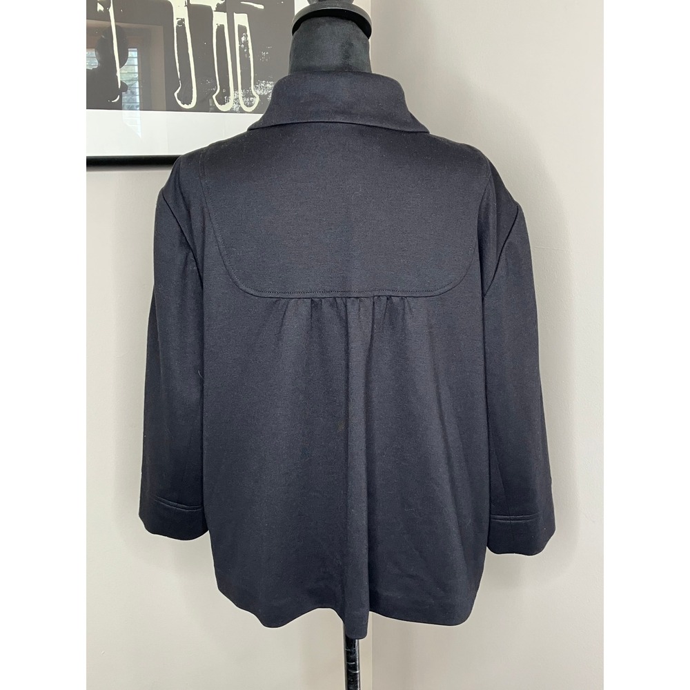 Sandro Sportswear‎ Cropped Lined Button Front Swing Jacket Women's Black Size 1X - Picture 3 of 5
